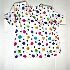 VTG Penbrooke Lane Abstract Colorful Blouse With Shoulder Pads